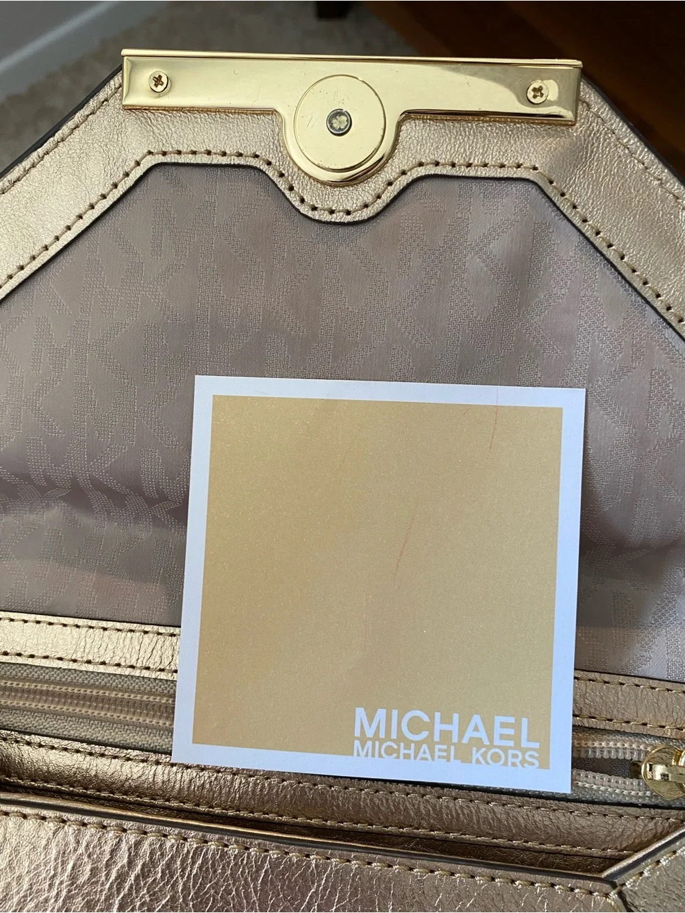 Michael Kors Metallic Gold Envelope Wristlet